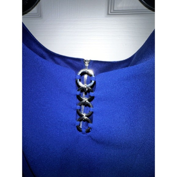 Alyx Dress Size 10 Knee Length Blue Short Sleeve Work Career Wear Elegant - Picture 3 of 5